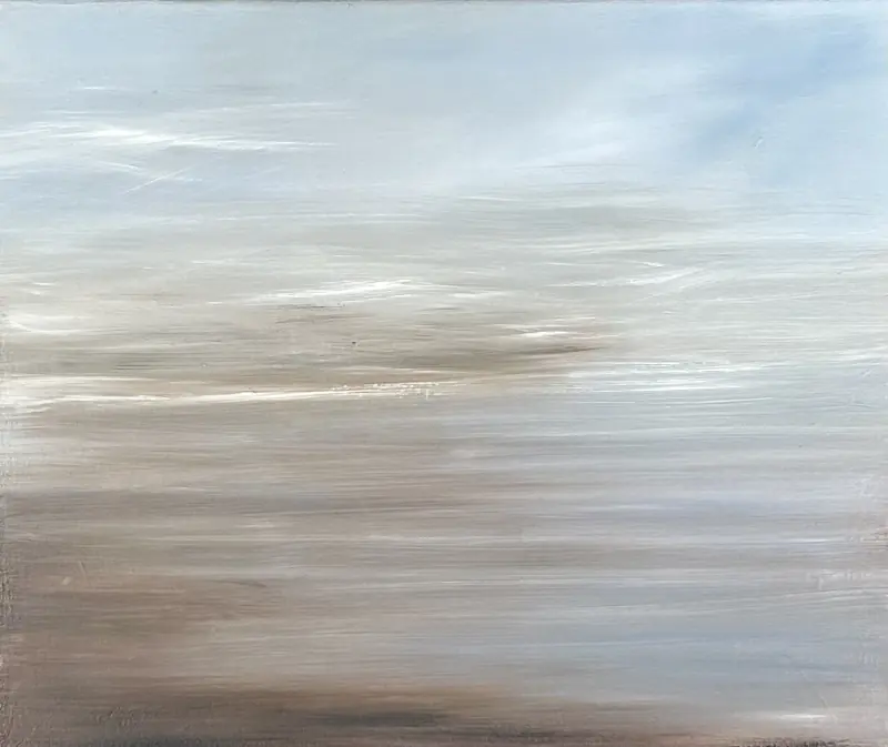 A shore and a sky in sand tones