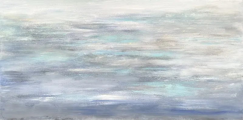 Horizontal bands of pale blues and mauves