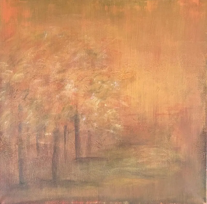 An autumn forest in orange ochres
